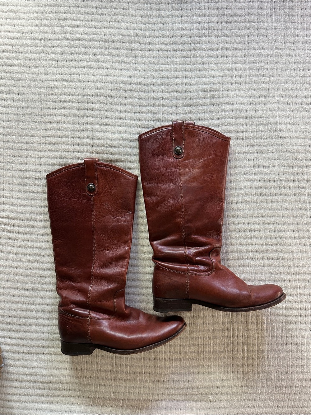 Frye “Melissa” Brown Leather Knee-High Riding Boots - Women - Picture 8 of 11
